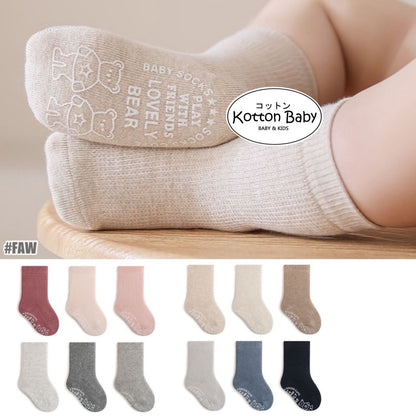 [3 PSG] 0-5 thn | KAOS KAKI BAYI BASIC ANAK IMPOR SOCKS LUCU KARAKTER KARTUN UNISEX Catalog NMBB FAW