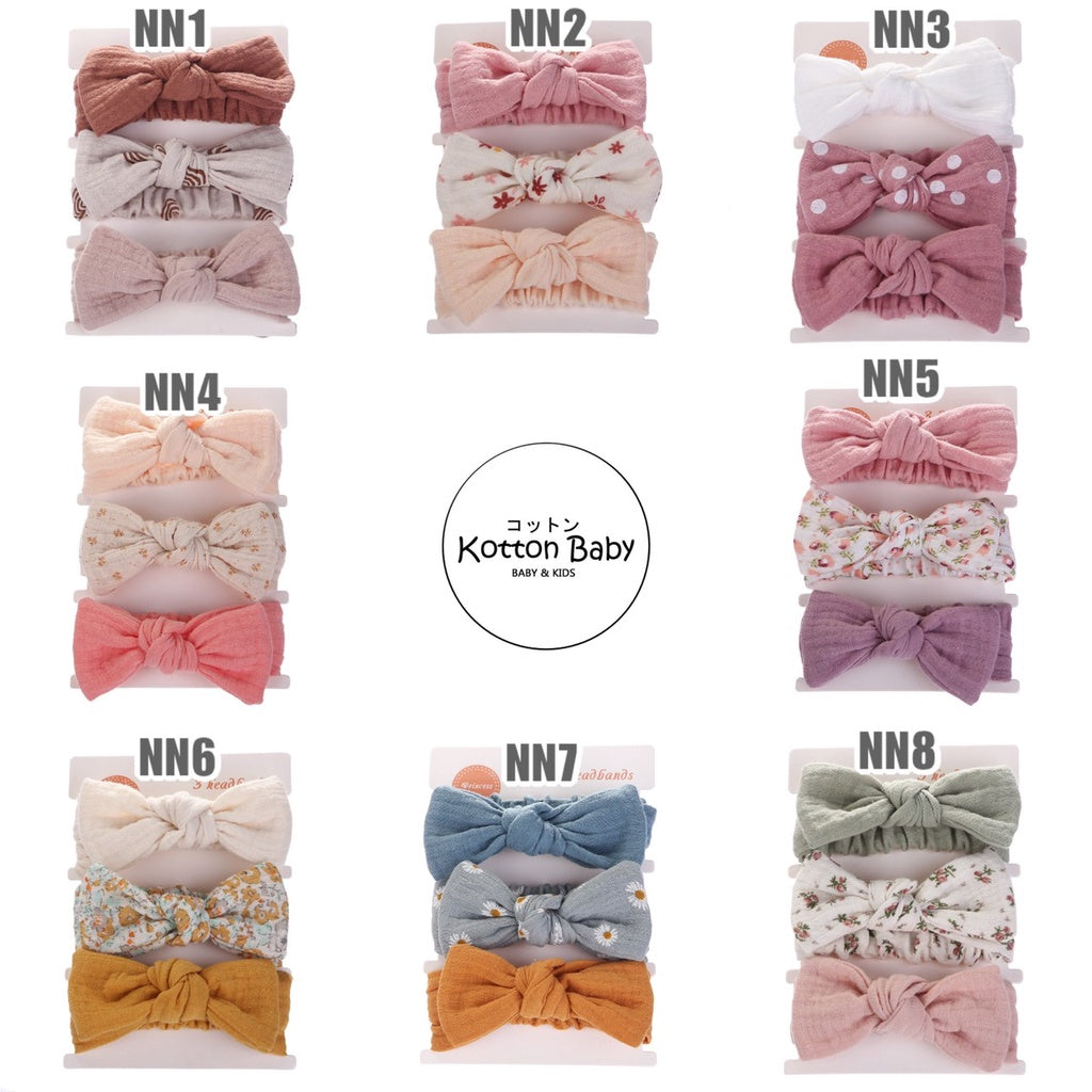(set 3pcs) ikat rambut scrunchie pita karet rambut anak bayi QUIN CATALOG NN