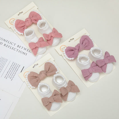 0-2 thn | 2in1 (Kaos kaki + Bandana) BAYI ANAK IMPOR SOCKS LUCU ANAK PEREMPUAN catalog QUIN NAR