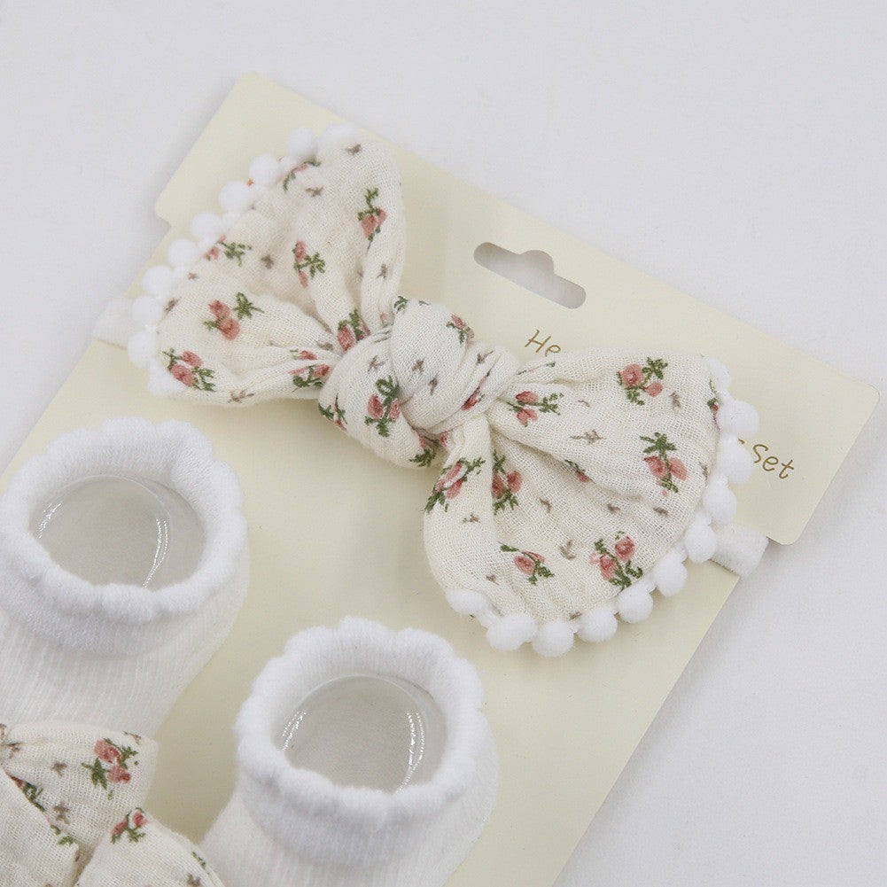 0-2 thn | 2in1 (Kaos kaki + Bandana) BAYI ANAK IMPOR SOCKS LUCU ANAK PEREMPUAN catalog QUIN NAR