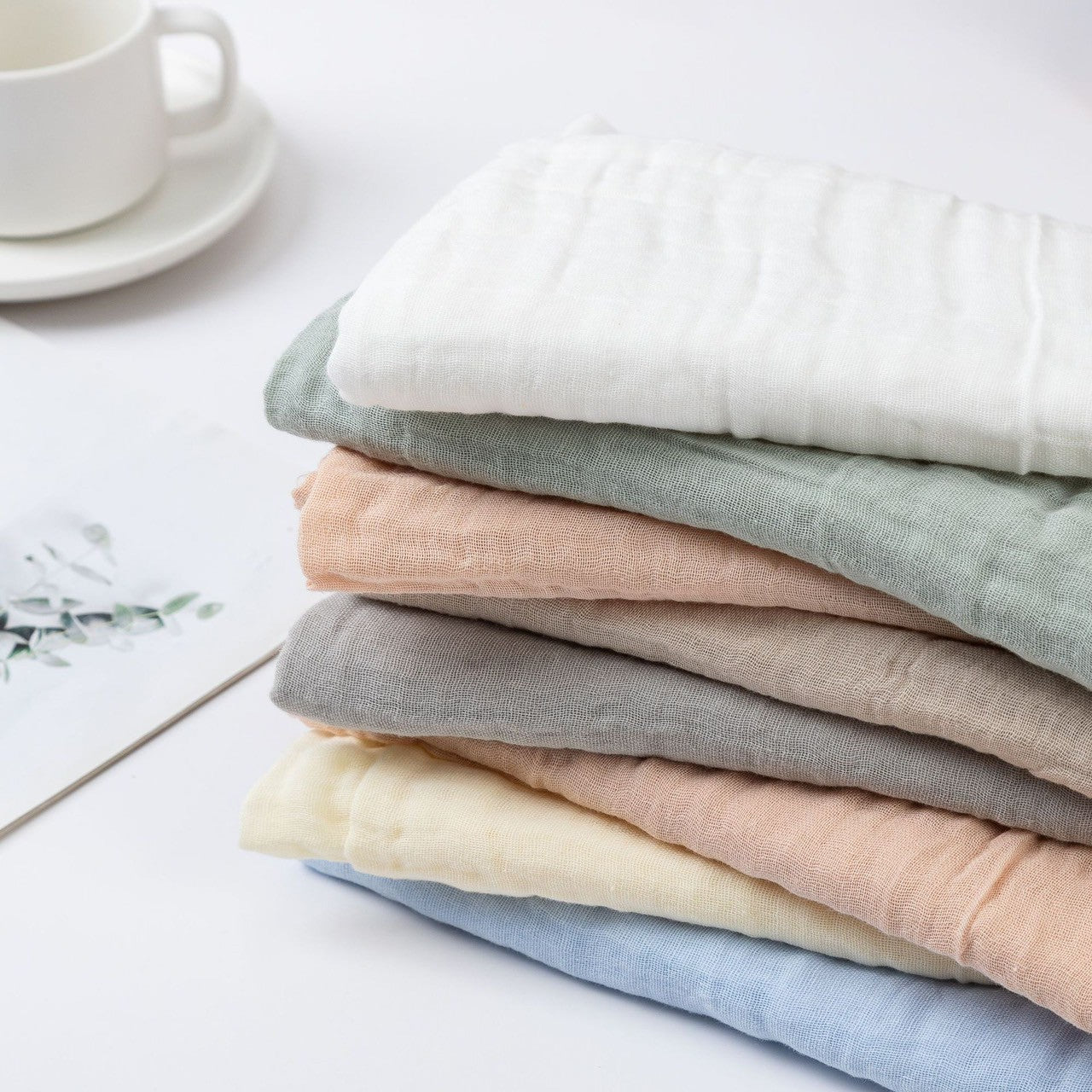 [100x100] Kain Bedong Muslin Polos Bayi | Baby Swaddle Muslin Bamboo | Selimut Bayi Catalog QUIN NAT