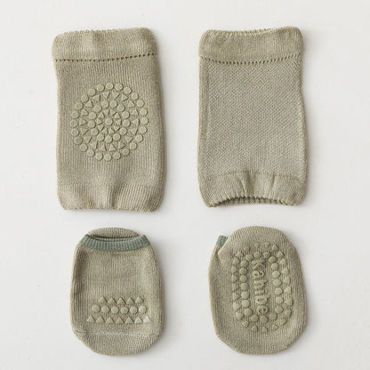 [2in1] 0-3 thn | KAOS KAKI + KNEE PAD ALAS LUTUT BAYI ANAK IMPOR NEWBORN SOCKS PELINDUNG catalog QN QAJ