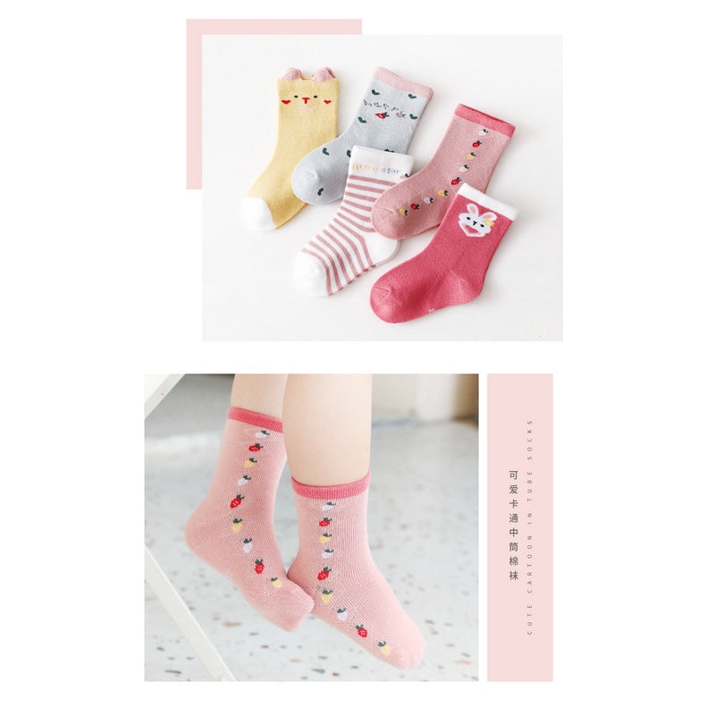 [SALE] [5 PSG] 0-3 thn | KAOS KAKI BAYI BASIC ANAK IMPOR SOCKS LUCU KARAKTER KARTUN UNISEX Catalog QN QBA