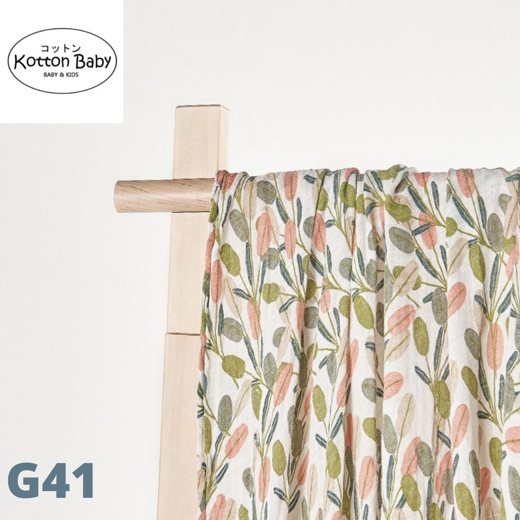 (120x110cm) Kain Bedong Muslin Bayi | Baby Swaddle Muslin Bamboo | Selimut Bayi Catalog G