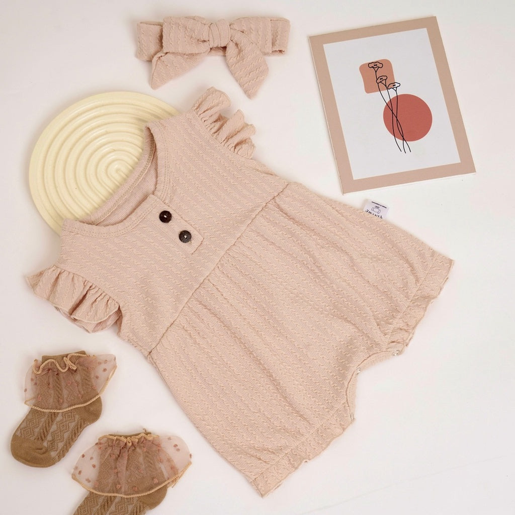 TINYME (free bandana) 0-12bln JUMPER RUFFLE BASIC BAYI | JUMPSUIT ROMPER BAJU PAKAIAN ANAK BABY catalog TMTM Ariel