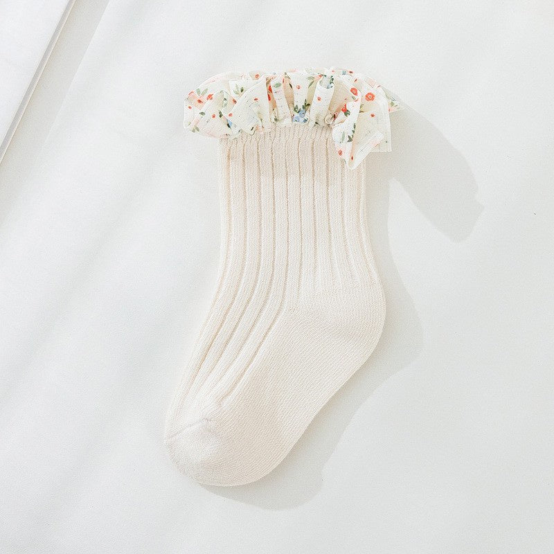 0-3 thn | KAOS KAKI RUFFLE BAYI ANAK IMPOR NEWBORN SOCKS PEREMPUAN catalog QN QW