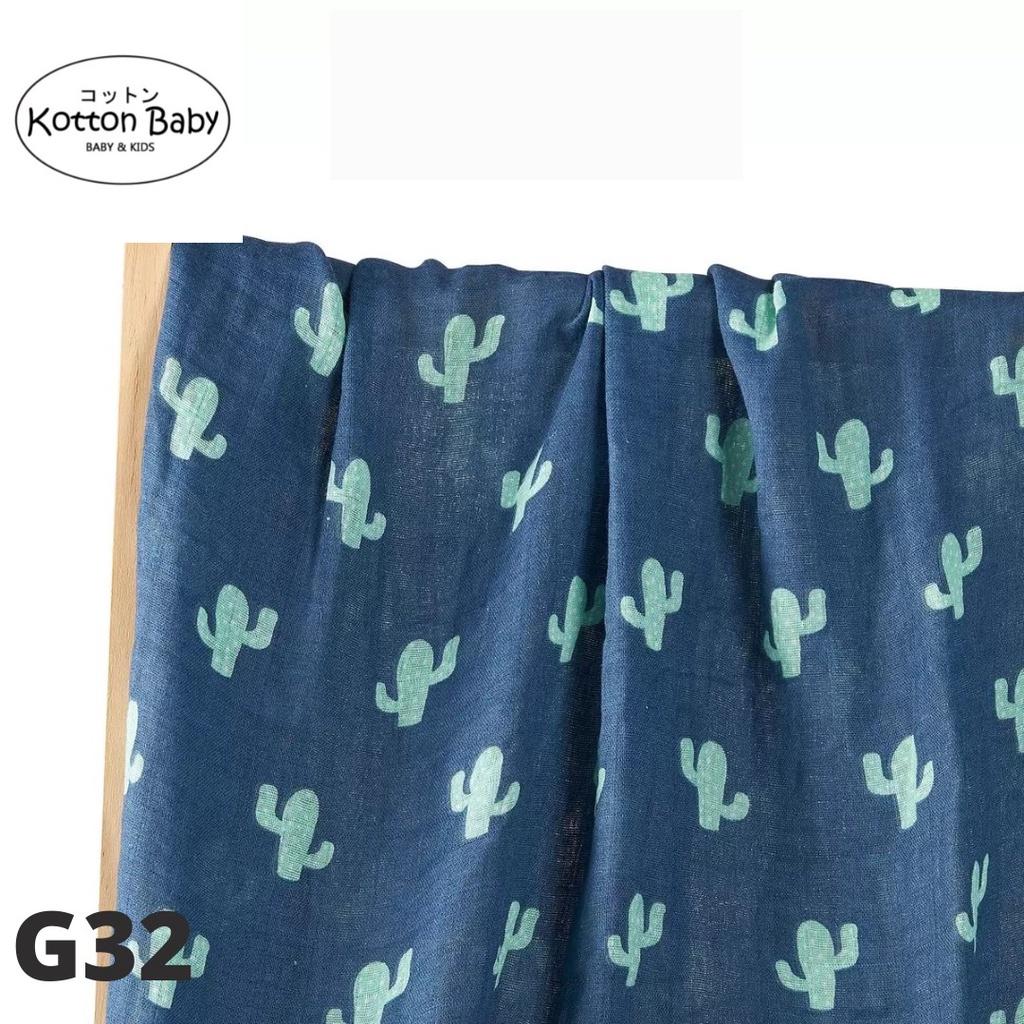 [120x120] Kain Bedong Muslin Bayi | Baby Swaddle Muslin Bamboo | Selimut Bayi Catalog G