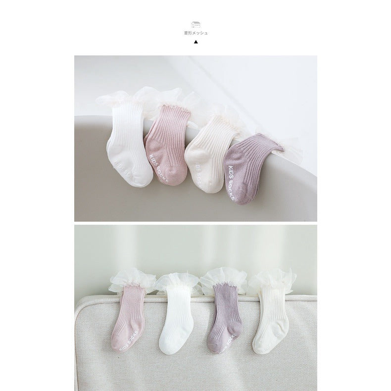 [SALE] 0-1 thn | KAOS KAKI RUFFLE BAYI ANAK IMPOR NEWBORN SOCKS PEREMPUAN catalog QN QD
