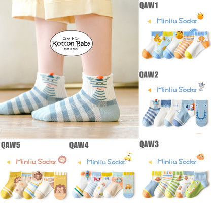 [SALE][5 PSG] 1-5 thn | KAOS KAKI BAYI ANAK IMPOR SOCKS LUCU KARAKTER KARTUN UNISEX Catalog QN QAW