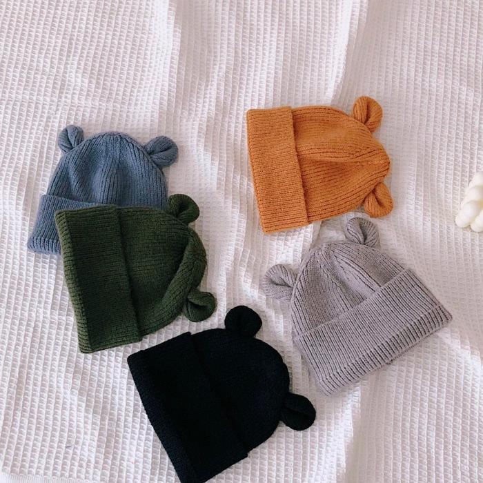 0-3 thn || Topi Bayi Newborn Anak Polos Kupluk Karakter Emen OIMG OE