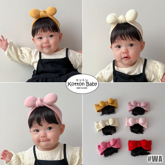 0-3 thn || Bandana Wig Korea Poni Rambut Palsu Topi Cepol Bayi Newborn Anak Catalog JNWG WA