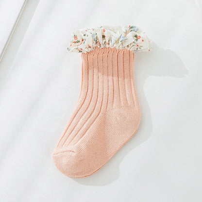 0-3 thn | KAOS KAKI RUFFLE BAYI ANAK IMPOR NEWBORN SOCKS PEREMPUAN catalog QN QW