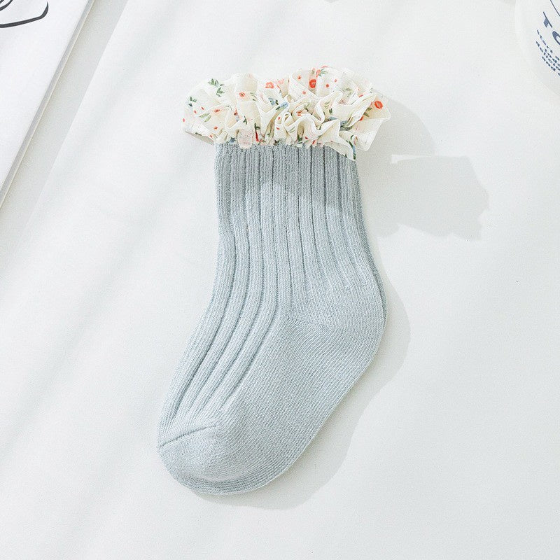 0-3 thn | KAOS KAKI RUFFLE BAYI ANAK IMPOR NEWBORN SOCKS PEREMPUAN catalog QN QW