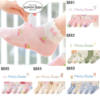 [SALE] [5 PSG] 1-3 thn | KAOS KAKI BAYI ANAK IMPOR SOCKS LUCU KARAKTER KARTUN UNISEX Catalog QN QAX