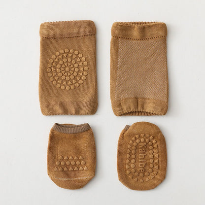 [2in1] 0-3 thn | KAOS KAKI + KNEE PAD ALAS LUTUT BAYI ANAK IMPOR NEWBORN SOCKS PELINDUNG catalog QN QAJ
