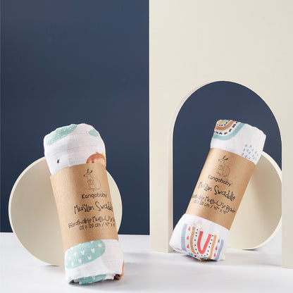 (120x110cm) Kain Bedong Muslin Bayi | Baby Swaddle Muslin Bamboo | Selimut Bayi Catalog G