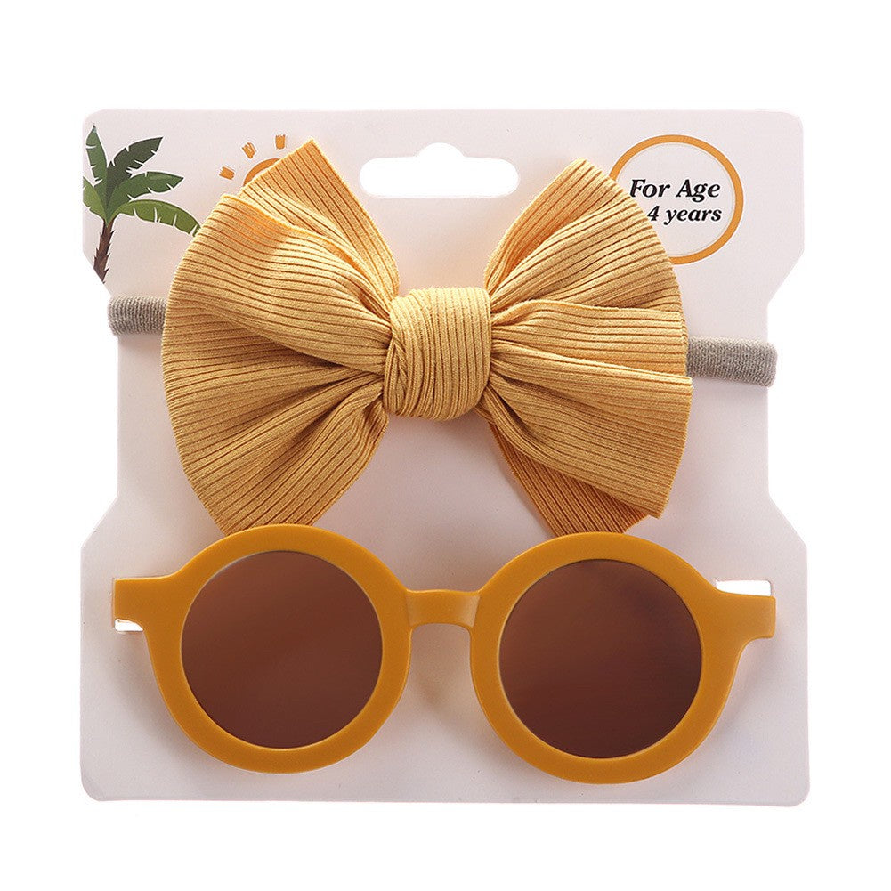 2in1 Bandana + Kacamata Hitam Anak Bayi Anti UV Outdoor Sunglasses Pita Catalog QUIN NJ