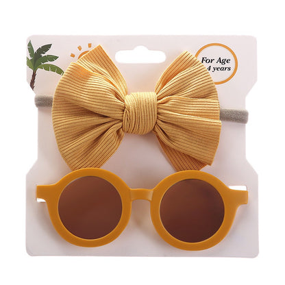 2in1 Bandana + Kacamata Hitam Anak Bayi Anti UV Outdoor Sunglasses Pita Catalog QUIN NJ