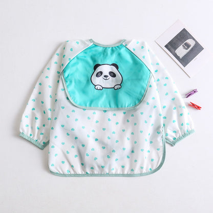 BIB BAYI BAJU BLW LENGAN PANJANG / BABY SILICONE CELEMEK MAKAN MPASI / SLABBER / TATAKAN AIR LIUR DQIN DA catalog