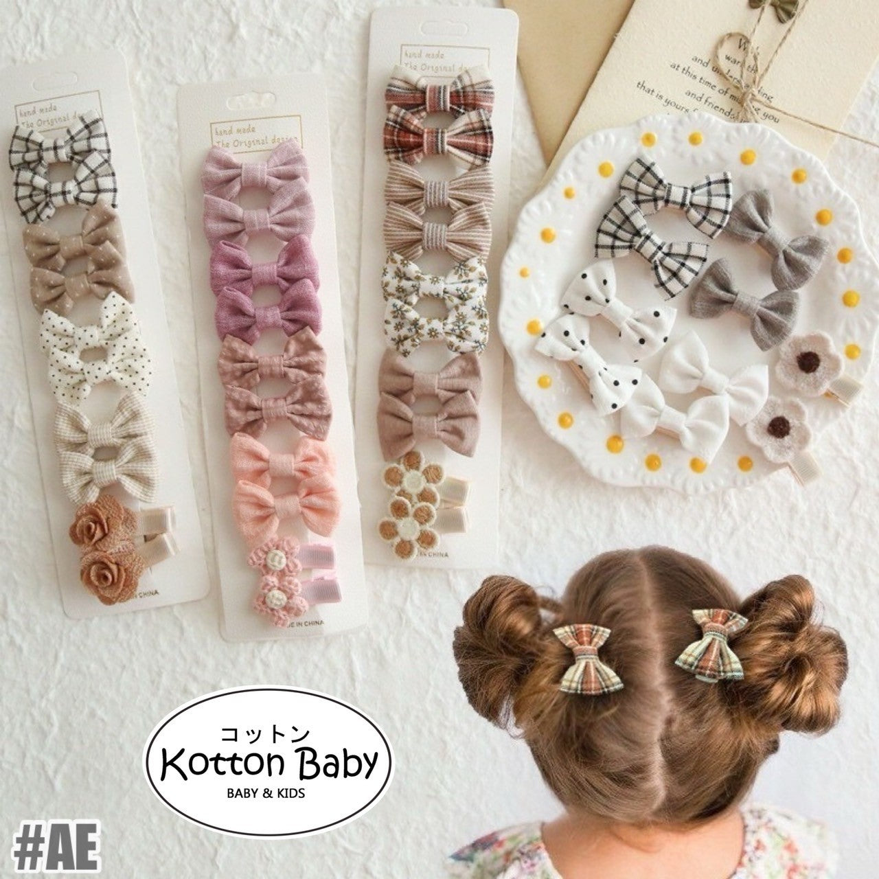 (isi 5psg) Set Jepitan rambut | Pita Rambut | bayi anak bunga import perempuan aksesoris AE