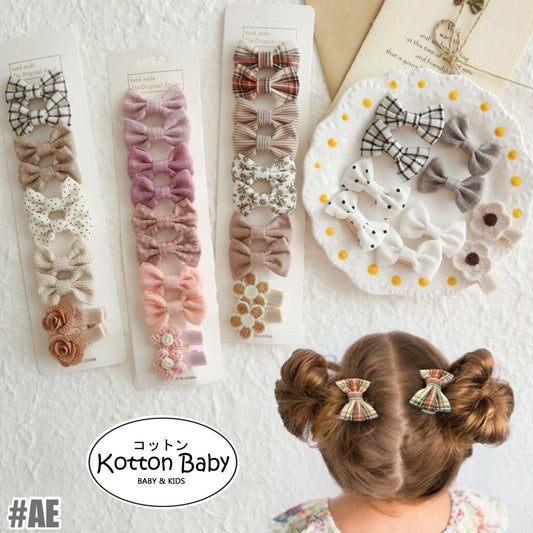(isi 5psg) Set Jepitan rambut | Pita Rambut | bayi anak bunga import perempuan aksesoris AE