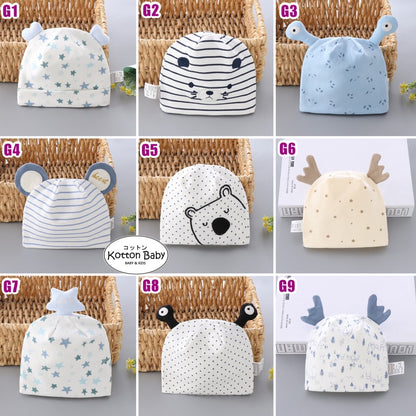 0-3 bln || Topi Bayi Newborn Kupluk Karakter Lucu Emen Anak Impor NMD Catalog G H