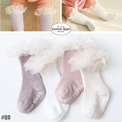 [SALE] 0-1 thn | KAOS KAKI RUFFLE BAYI ANAK IMPOR NEWBORN SOCKS PEREMPUAN catalog QN QD