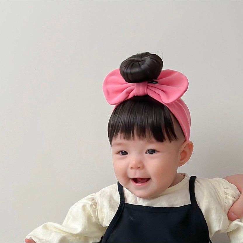 0-3 thn || Bandana Wig Korea Poni Rambut Palsu Topi Cepol Bayi Newborn Anak Catalog JNWG WC