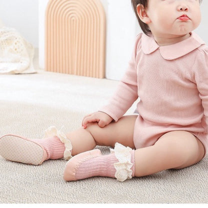 0-2 thn KAOS KAKI RUFFLE LACE ANTI SLIP PREWALKER SEPATU BAYI ANAK SHOES catalog NMBB FB