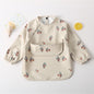 BIB BAYI BAJU BLW LENGAN PANJANG / BABY SILICONE CELEMEK MAKAN MPASI / SLABBER / TATAKAN AIR LIUR CATALOG DQIN DAH