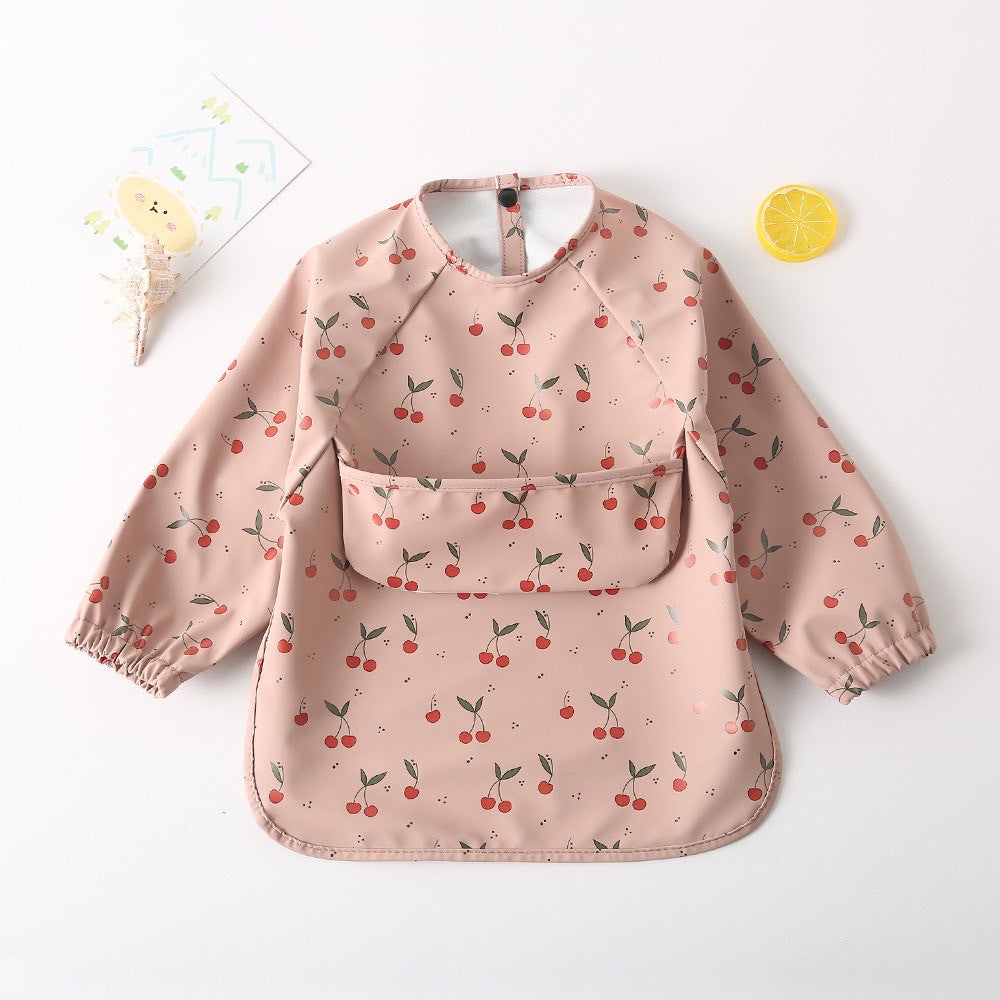 BIB BAYI BAJU BLW LENGAN PANJANG / BABY SILICONE CELEMEK MAKAN MPASI / SLABBER / TATAKAN AIR LIUR CATALOG DQIN DAH