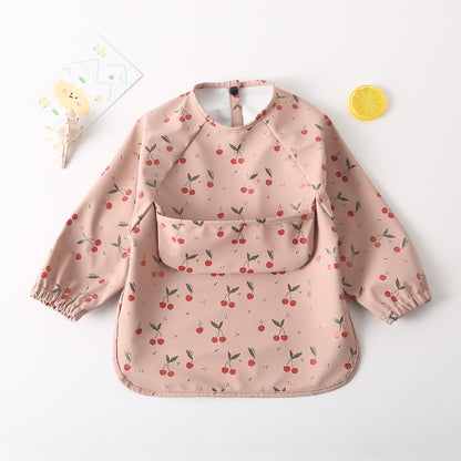 BIB BAYI BAJU BLW LENGAN PANJANG / BABY SILICONE CELEMEK MAKAN MPASI / SLABBER / TATAKAN AIR LIUR CATALOG DQIN DAH