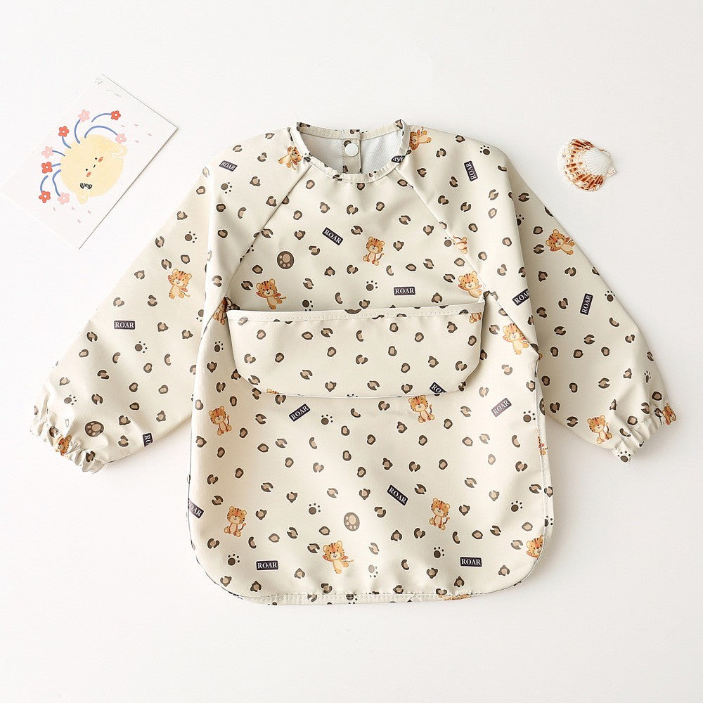 BIB BAYI BAJU BLW LENGAN PANJANG / BABY SILICONE CELEMEK MAKAN MPASI / SLABBER / TATAKAN AIR LIUR CATALOG DQIN DAH