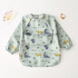 BIB BAYI BAJU BLW LENGAN PANJANG / BABY SILICONE CELEMEK MAKAN MPASI / SLABBER / TATAKAN AIR LIUR CATALOG DQIN DAH