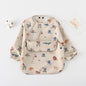 BIB BAYI BAJU BLW LENGAN PANJANG / BABY SILICONE CELEMEK MAKAN MPASI / SLABBER / TATAKAN AIR LIUR CATALOG DQIN DAH