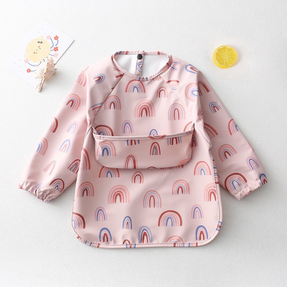 BIB BAYI BAJU BLW LENGAN PANJANG / BABY SILICONE CELEMEK MAKAN MPASI / SLABBER / TATAKAN AIR LIUR CATALOG DQIN DAH