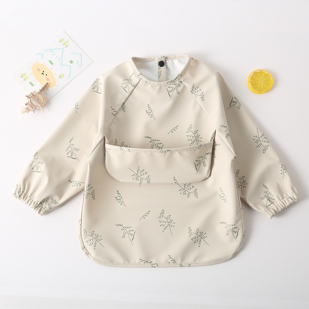 BIB BAYI BAJU BLW LENGAN PANJANG / BABY SILICONE CELEMEK MAKAN MPASI / SLABBER / TATAKAN AIR LIUR CATALOG DQIN DAH