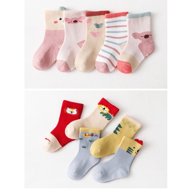 [SALE] [5 PSG] 0-3 thn | KAOS KAKI BAYI BASIC ANAK IMPOR SOCKS LUCU KARAKTER KARTUN UNISEX Catalog QN QBA