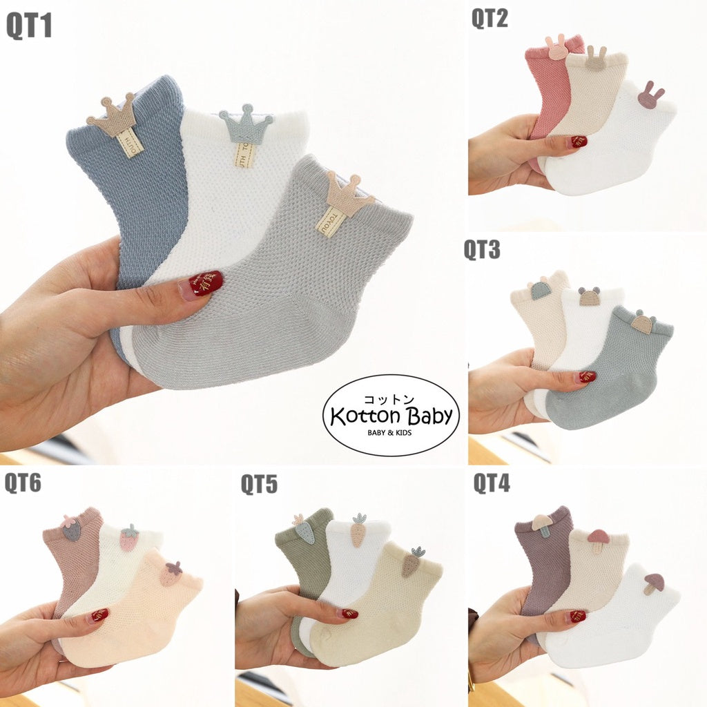 [3 PSG] 0-3 thn | KAOS KAKI BAYI ANAK IMPOR SOCKS LUCU KARAKTER KARTUN UNISEX catalog QN QT