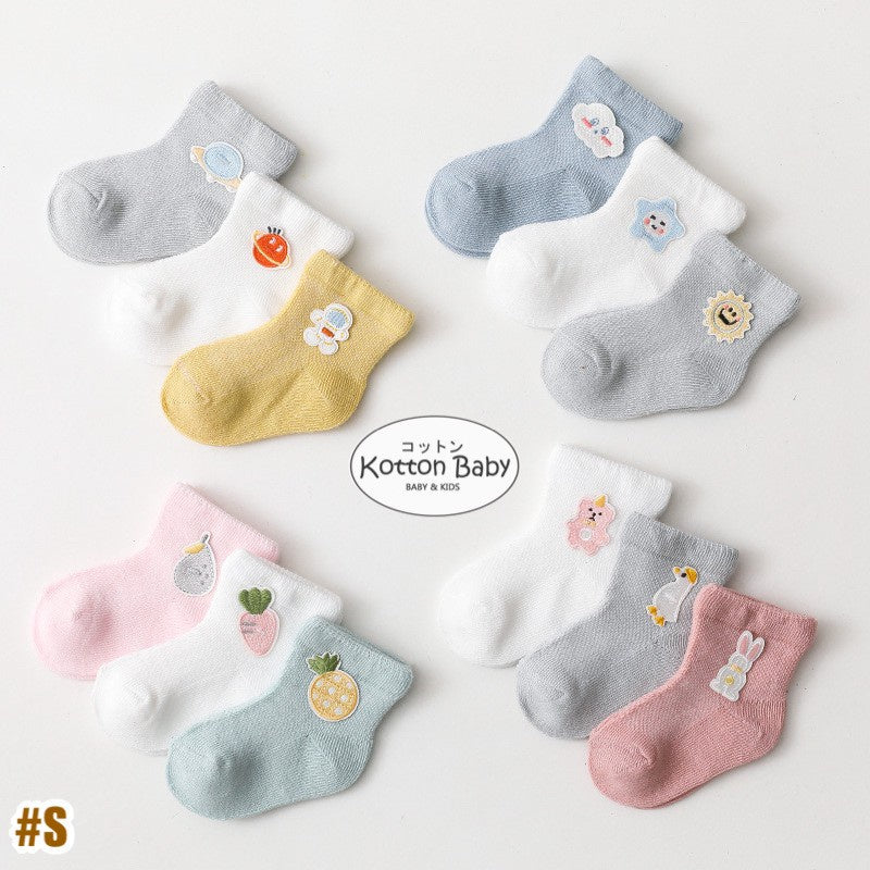 [SALE] [3 PSG] 0-3 thn | KAOS KAKI BAYI ANAK IMPOR SOCKS LUCU KARAKTER KARTUN UNISEX jczz S Catalog