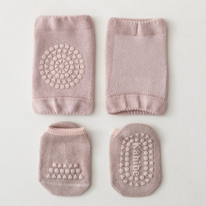 [2in1] 0-3 thn | KAOS KAKI + KNEE PAD ALAS LUTUT BAYI ANAK IMPOR NEWBORN SOCKS PELINDUNG catalog QN QAJ