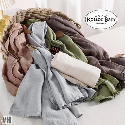 [120x120] Kain Bedong Muslin Polos Bayi | Baby Swaddle Muslin Bamboo | Selimut Bayi Catalog H