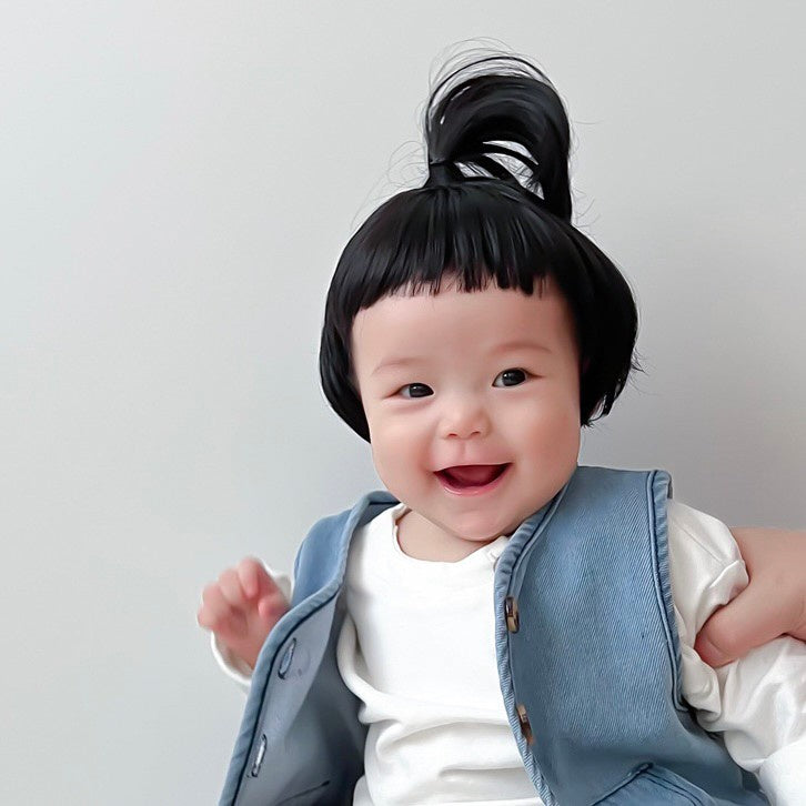 0-3 thn || Topi Wig Korea Bayi Rambut Palsu Newborn Anak Polos Kupluk Karakter Lucu Emen Anak Impor Catalog OIMG OBK