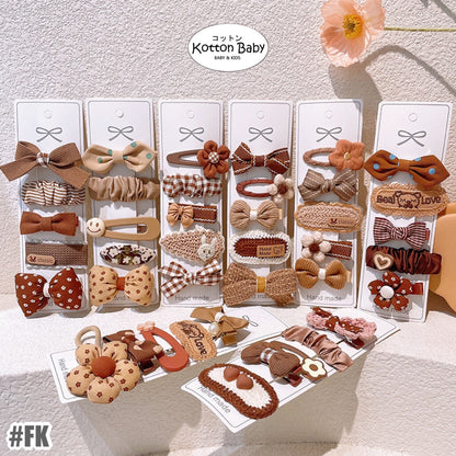 (isi 5pcs) Set Jepitan rambut | Pita Rambut | bayi anak bunga import perempuan aksesoris catalog JYRF FK