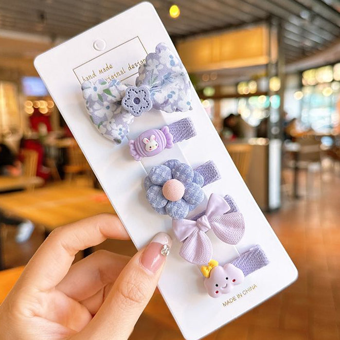 (isi 5pcs) Set Jepitan rambut | Pita Rambut | bayi anak bunga import perempuan aksesoris catalog JYRF FE