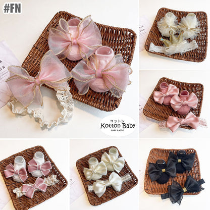 0-2 thn | 2in1 (Kaos kaki + Bandana) BAYI ANAK IMPOR SOCKS LUCU ANAK PEREMPUAN catalog JYRF FN