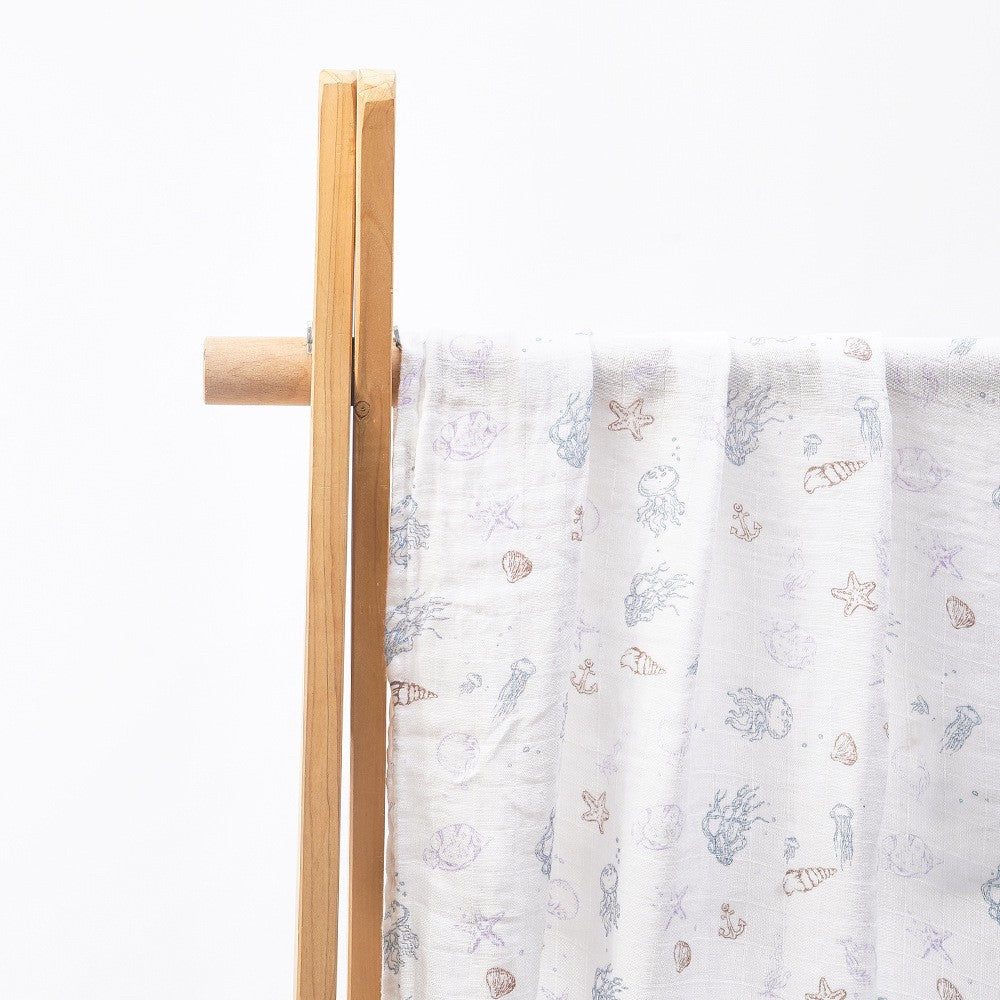 (120x110cm) Kain Bedong Muslin Bayi | Baby Swaddle Muslin Bamboo | Selimut Bayi Catalog G