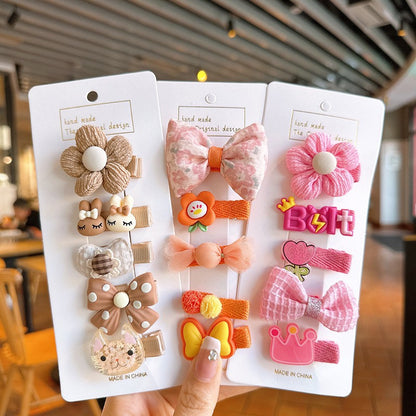 (isi 5pcs) Set Jepitan rambut | Pita Rambut | bayi anak bunga import perempuan aksesoris catalog JYRF FE