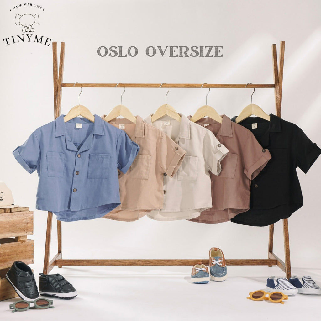 TINYME 1-4thn | Kemeja Oversize Unisex Baju Anak Atasan Formal Bayi  catalog TMTM OSLO