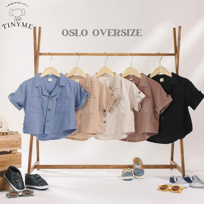 TINYME 1-4thn | Kemeja Oversize Unisex Baju Anak Atasan Formal Bayi  catalog TMTM OSLO